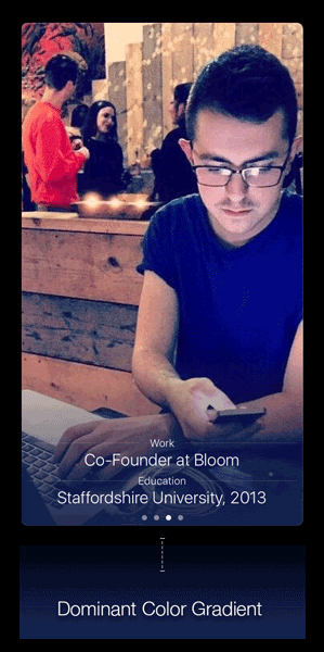 A dark blue background colour is detected in an image of myself